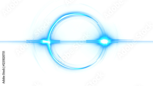 Blue Sci-Fi Energy Portal with Bright Glow – Transparent Background