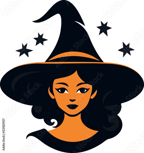 Simple halloween witch icon illustration vector. 