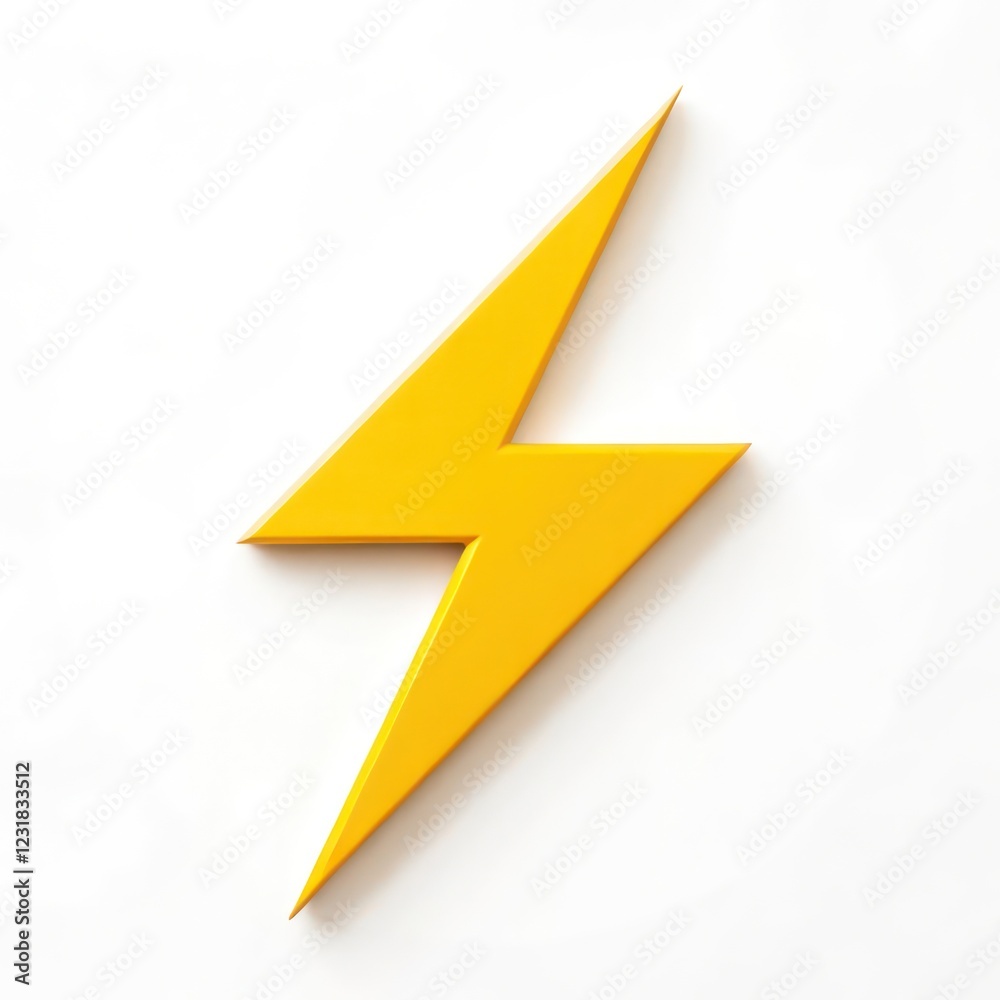 Dynamic Yellow Lightning Bolt Symbol on a White Background Dynamic Yellow Lightning Bolt Symbol on a White Background