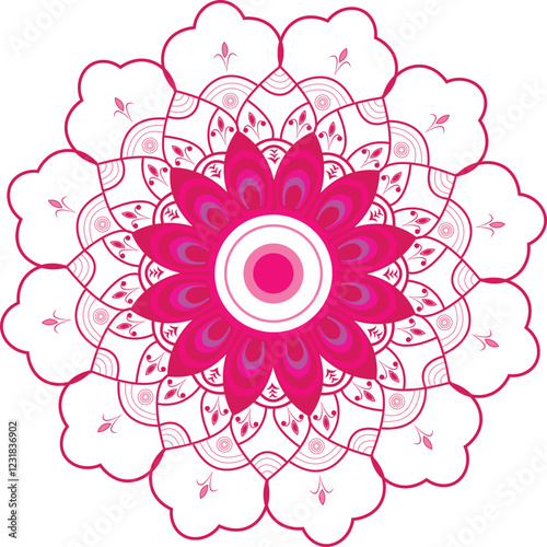 pink flower background cute mandala design