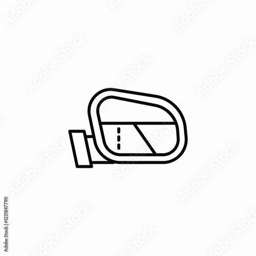 car side mirror icon sign vector