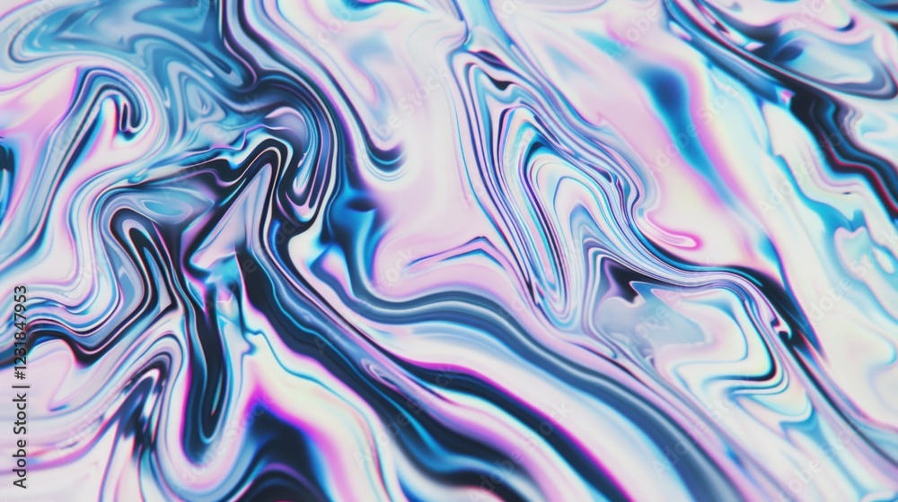 Fototapeta premium Abstract Liquid Marble Swirls: A Kaleidoscope of Blue, Pink, and White