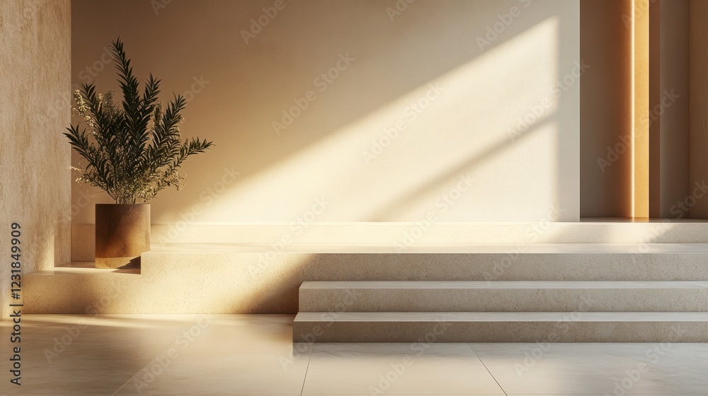Minimalistic podium in a close-up shot, with a sleek and modern design, perfect for product display in a contemporary setting Minimalistic podium in a close-up shot, with a sleek and modern design, perfect for product display in a contemporary setting