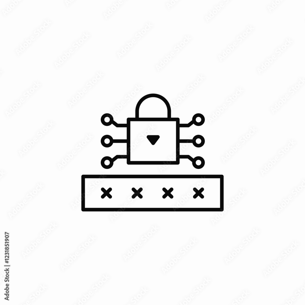 password encrypted security icon sign vector password encrypted security icon sign vector