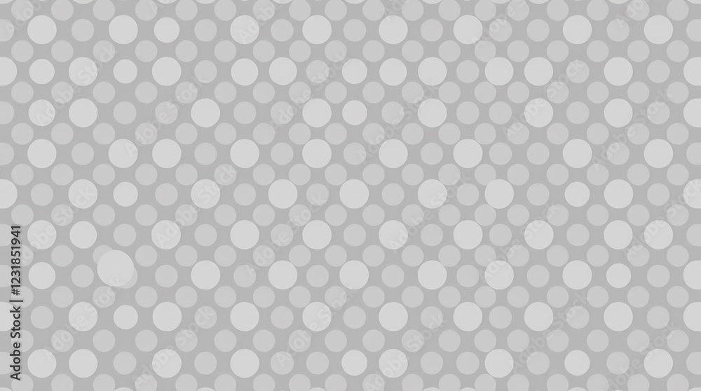 Fototapeta premium A simple seamless pattern of repeating small circles in various shades of gray, rendered in a minimalist style with a subtle gradient effect, conveying a sense of calm simplicity and p.