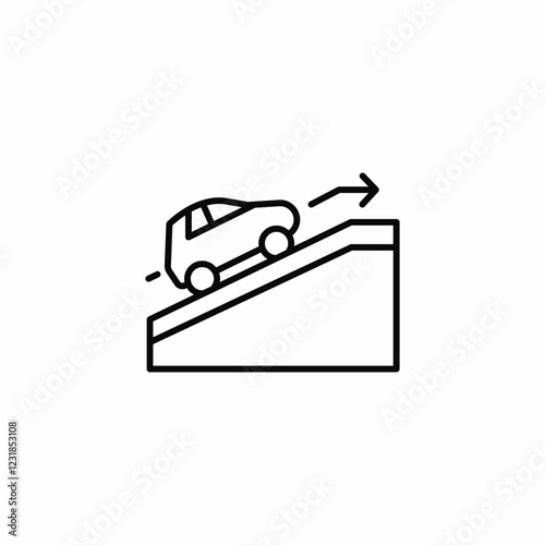 uphill road icon sign vector