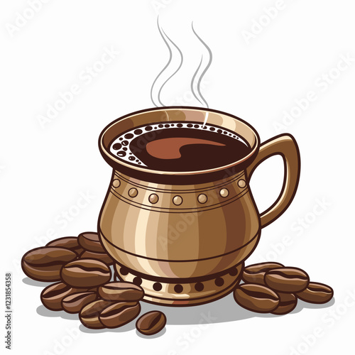 Traditional South Indian Filter Coffee in Brass Cup