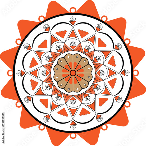 abstract floral ornament mandala design with white background