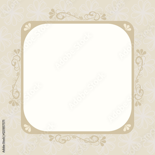 Vector - Beautiful square frame or border on beige color. Vintage style. Copy space.