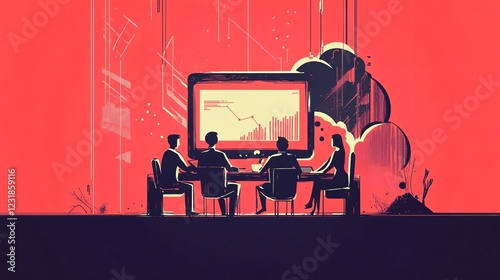 Professional Business Team Analyzing Web Data for Analytics and Monitoring Success