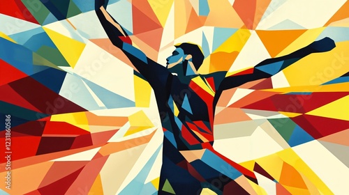 Empowering Mixed Media Vector Art for Aspiring Champion Campaigns - Adobe Stock