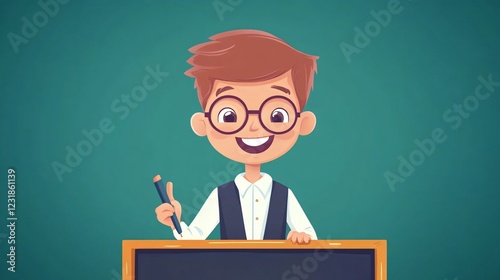 Smiling Businessman Presenting Exciting Information - Professional and Energetic Business Presentation