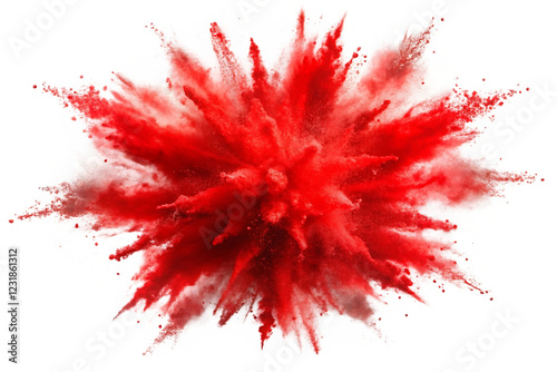 bright red hole paint color powder festival expos on transparent background photo