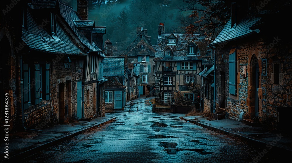 Fototapeta premium A quiet alleyway lined with old buildings in HD HD 8K wallpaper Photographic Image