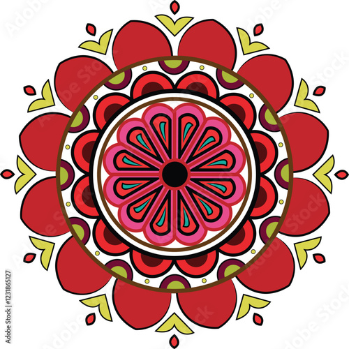 ornamental round ornament design with white background