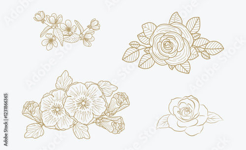 hand drawn flowers