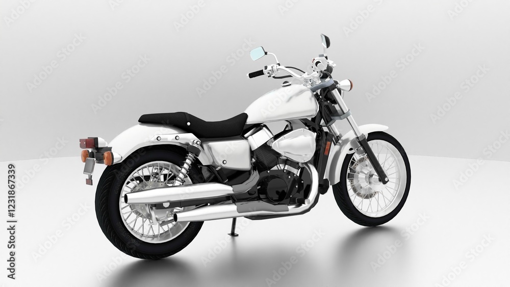 Fototapeta premium motorcycle standing on white background background