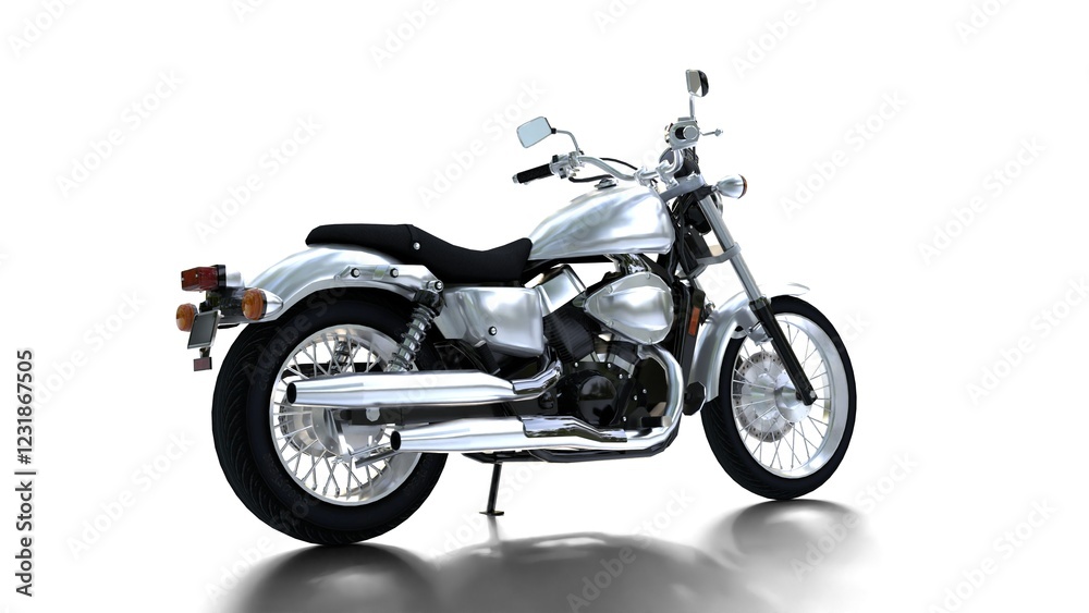 Fototapeta premium motorcycle standing on white background background