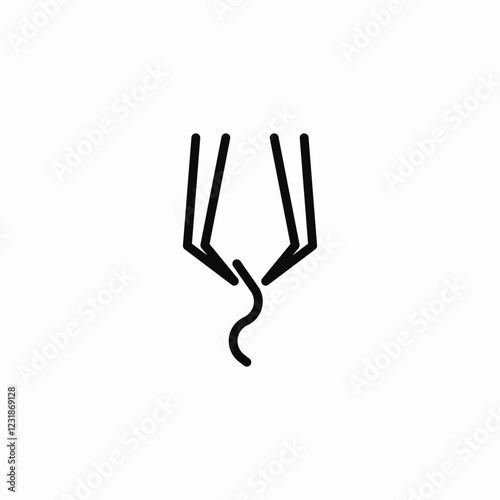 hair strand plucker icon sign vector