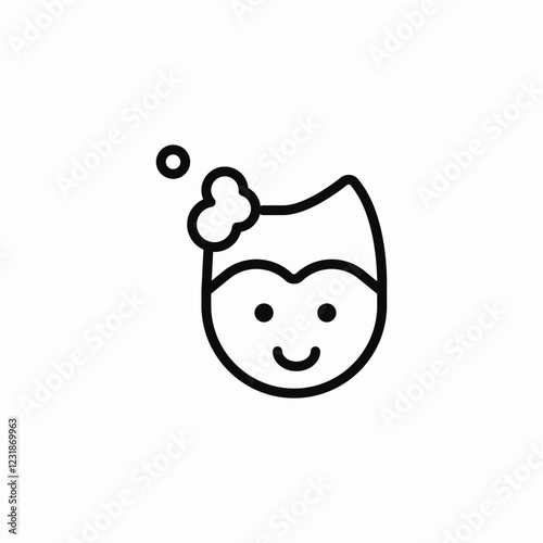 male hair washing icon sign vector