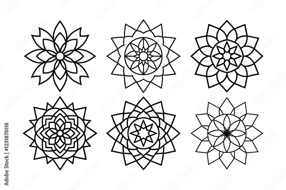 Set of modern mandala vector illustration Set of modern mandala vector illustration