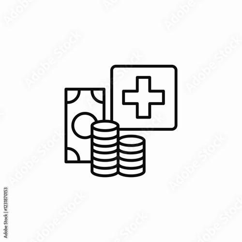 medical finances icon sign vector