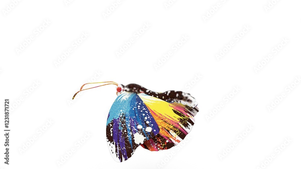 Naklejka premium colorful butterfly on white background