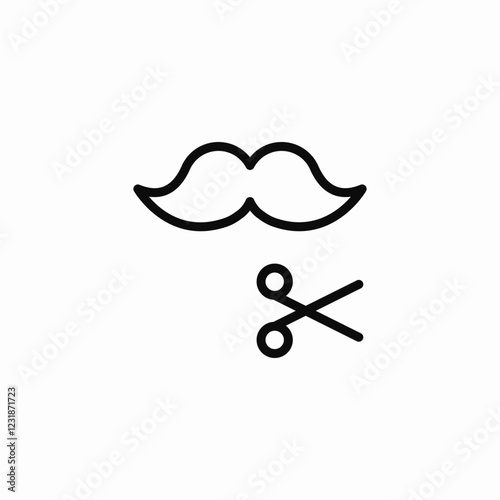 mustache trim icon sign vector