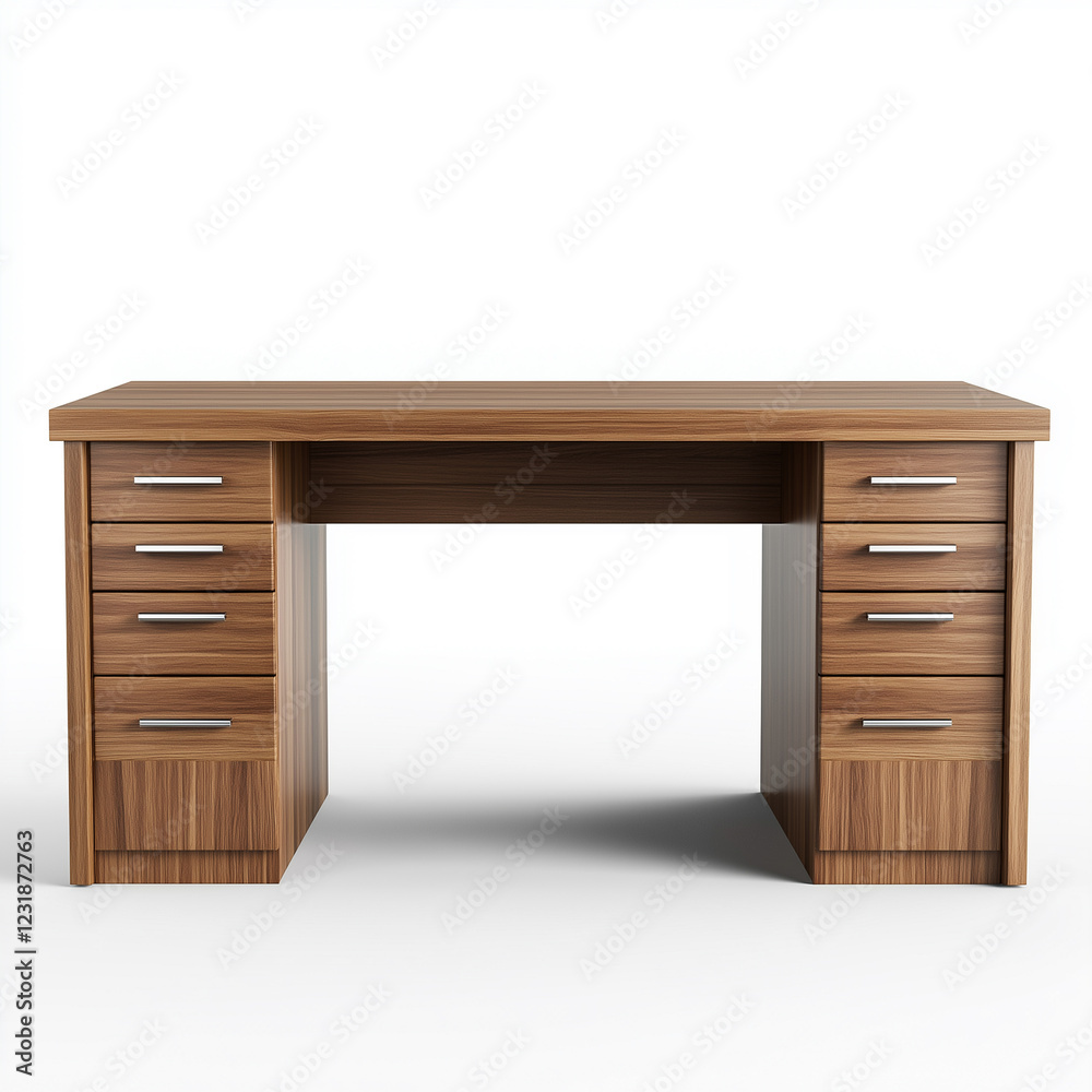 Modern Desk With Drawers Isolated on white Background Modern Desk With Drawers Isolated on white Background