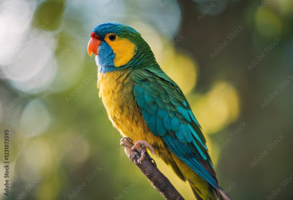 Colorful Parrot Perched on Branch Colorful Parrot Perched on Branch