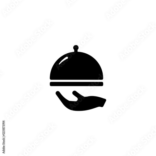 Room service hotel dinner meal icon