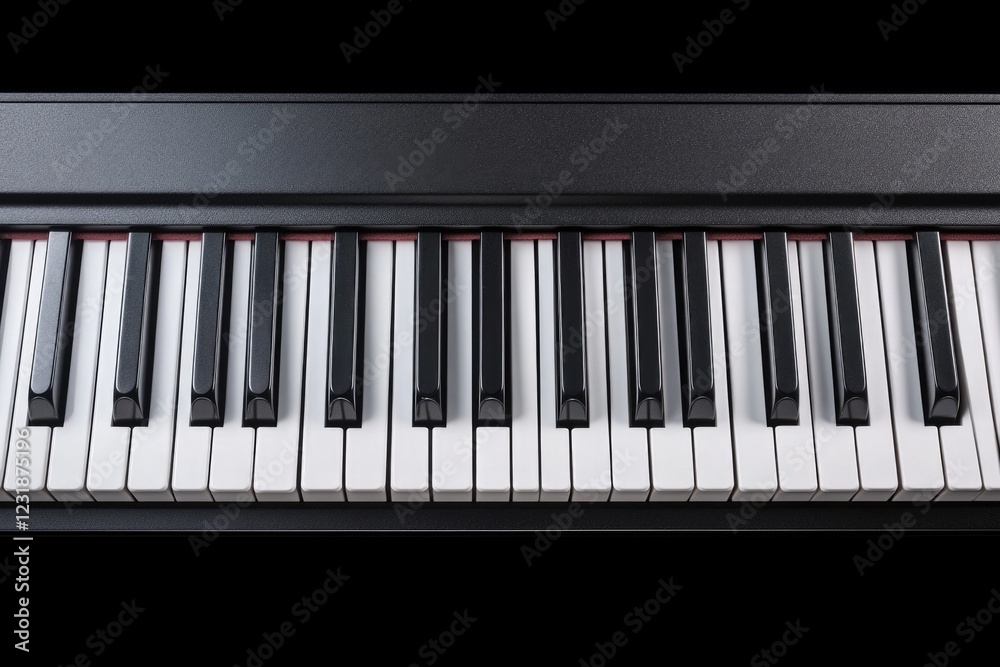 Fototapeta premium A close-up view of a piano keyboard showing the black and white keys
