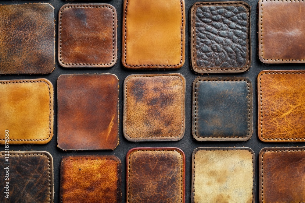 Fototapeta premium A close-up shot of several leather wallets stacked together