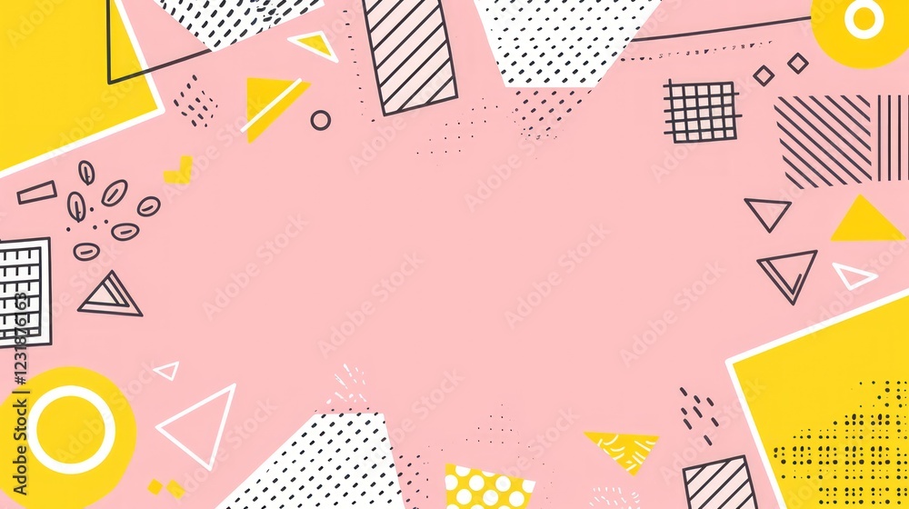 Abstract Geometric Pink and Yellow Background Design Abstract Geometric Pink and Yellow Background Design