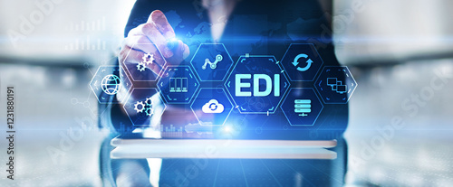 Obraz na płótnie Electronic Data Interchange EDI for Streamlined Business Communication