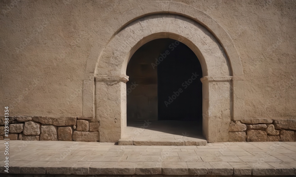 Fototapeta premium Ottoman-era stone and mortar wall texture