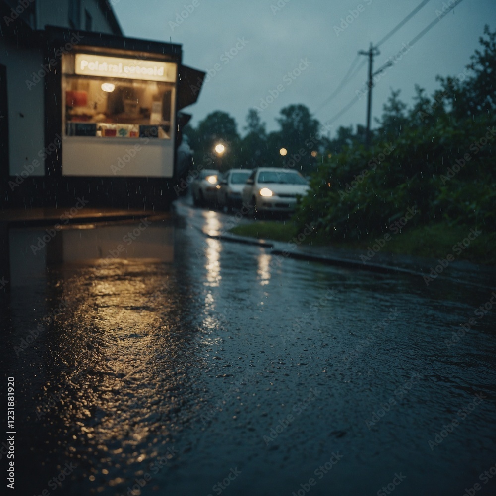 A polaroid photo wet from the rain, colors slightly blurred. A polaroid photo wet from the rain, colors slightly blurred.