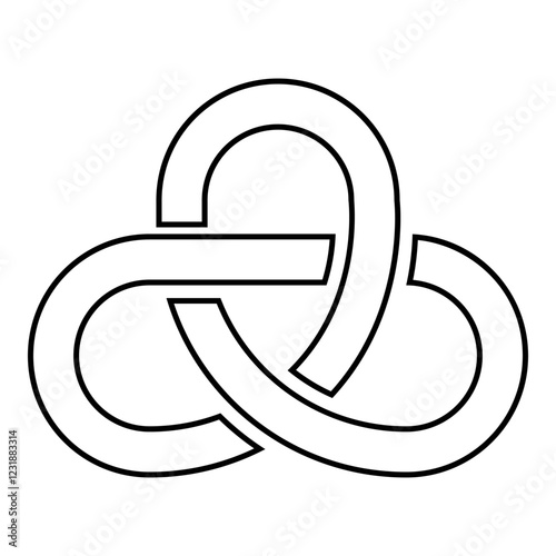Gordian knot Sacred geometry symbol contour outline line icon black color vector illustration image thin flat style photo