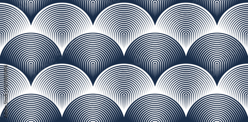 Dragon skin seamless pattern, vector abstract background of reptile or fish scales, also look like roof tiling or architecture element.