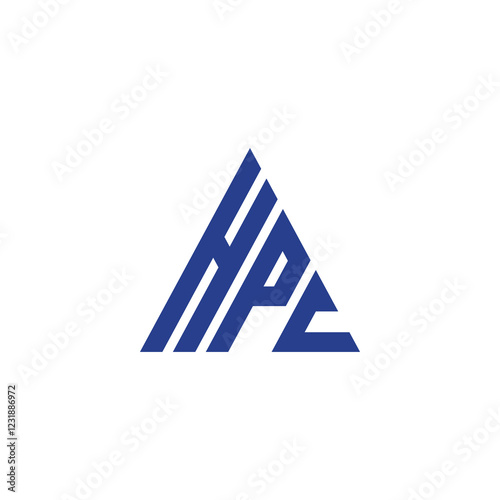 Triangle Shape Letter HPC Logo Design