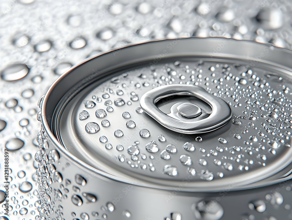 Close-up of cold can top, condensation, drink Close-up of cold can top, condensation, drink