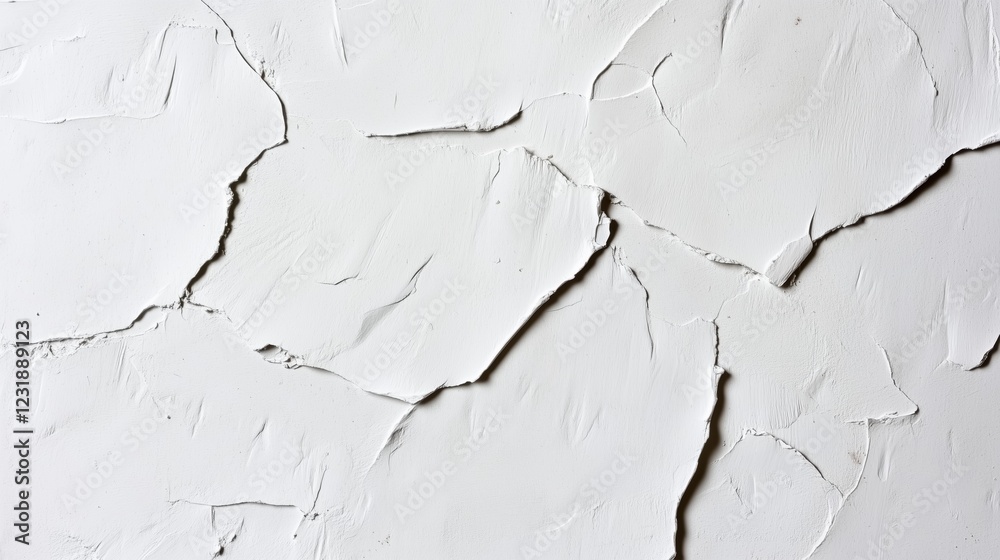 Cracked and Peeling White Wall Texture with Rough Surface Details