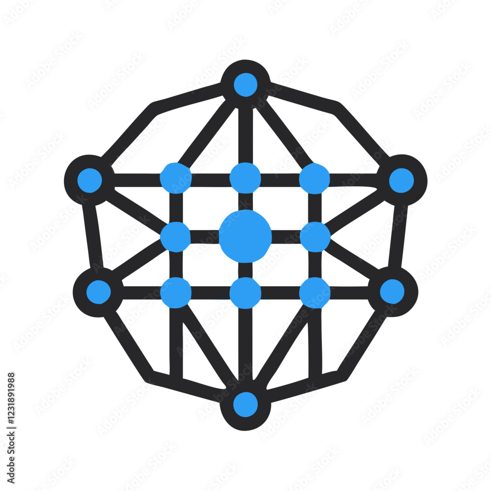 Deep Learning Icon Vector Illustration for Neural Networks and Technology Solutions Deep Learning Icon Vector Illustration for Neural Networks and Technology Solutions