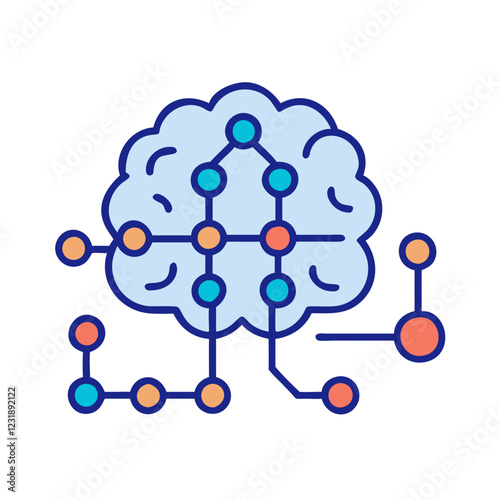 Deep Learning Icon Vector Illustration for Neural Networks and Technology Solutions