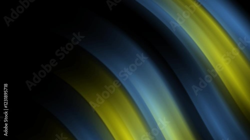 Abstract waves of blue and yellow create a dynamic, flowing visual effect.
