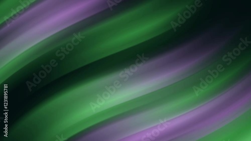 Abstract waves of green and purple create a soothing, dynamic background.