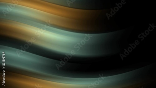 Abstract design featuring flowing waves in warm and cool tones.