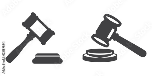 Professional Gavel Icons Silhouette Vector Illustration
