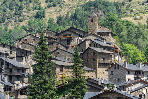 Panoramic view of the traditional mountain village of the Os de Civis in the province of Lerida, Cataluña, Spain. photo