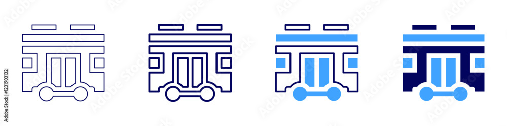 Railway control icon in 4 different styles. Thin Line, Line, Bold, and Bold Line. Duotone style. Editable stroke Railway control icon in 4 different styles. Thin Line, Line, Bold, and Bold Line. Duotone style. Editable stroke